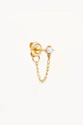14k Solid Gold Peace Lover Chain Earring