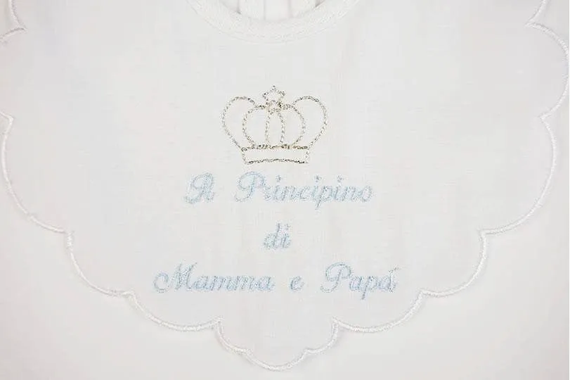 Bavaglino con ricamo per neonato