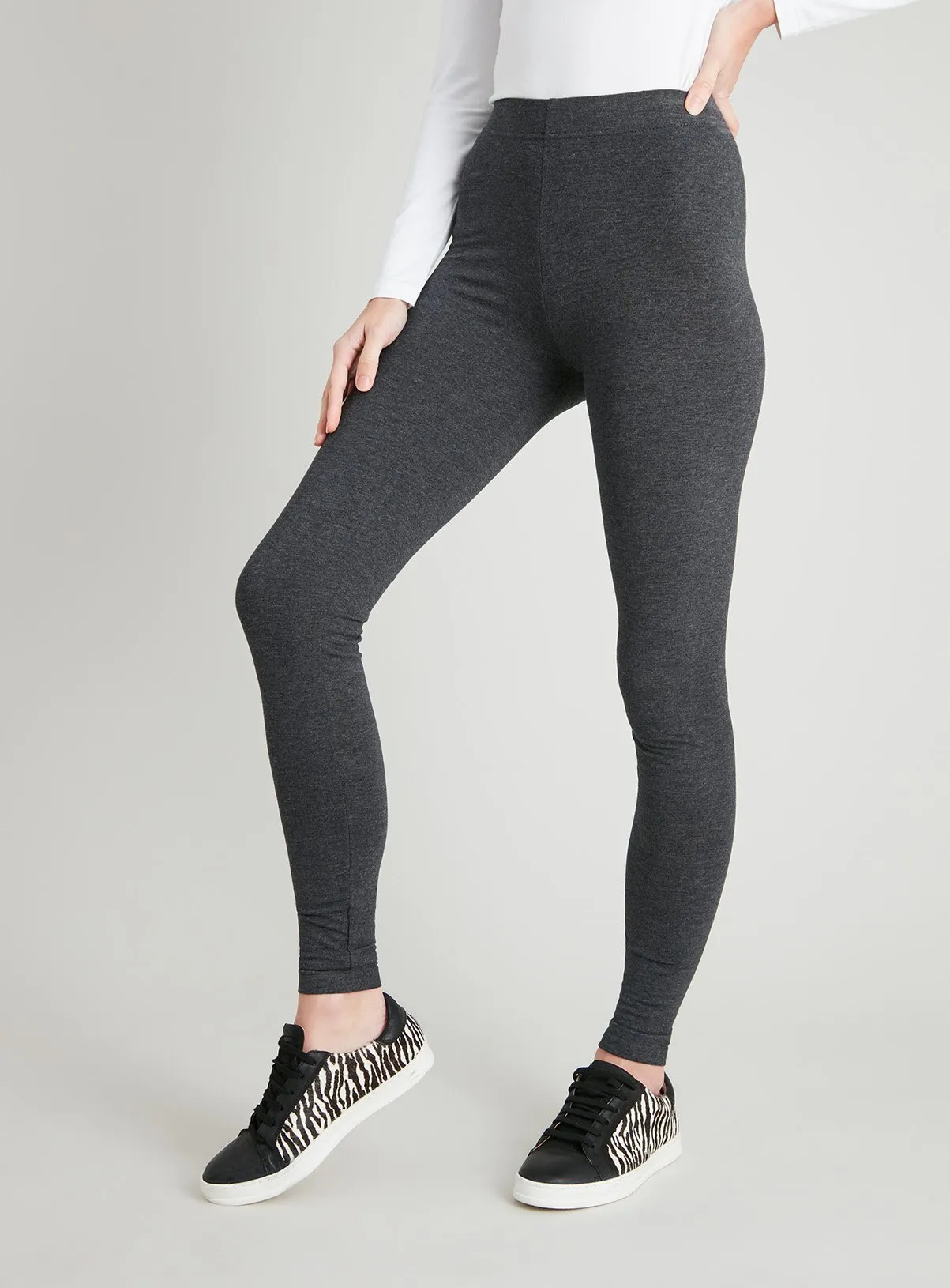 Buy Grey Marl Soft Touch Leggings 24S | Leggings | Tu