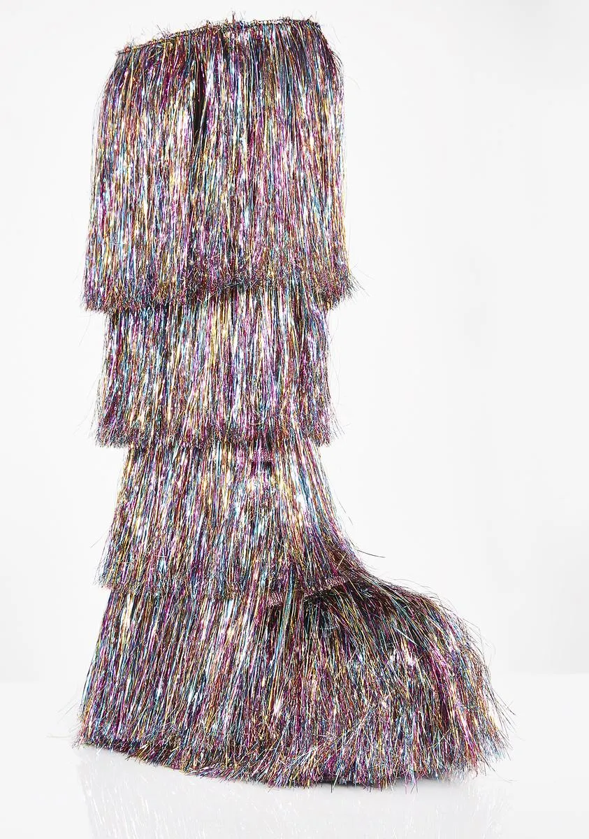 Cascading Dreams Tinsel Boots-
