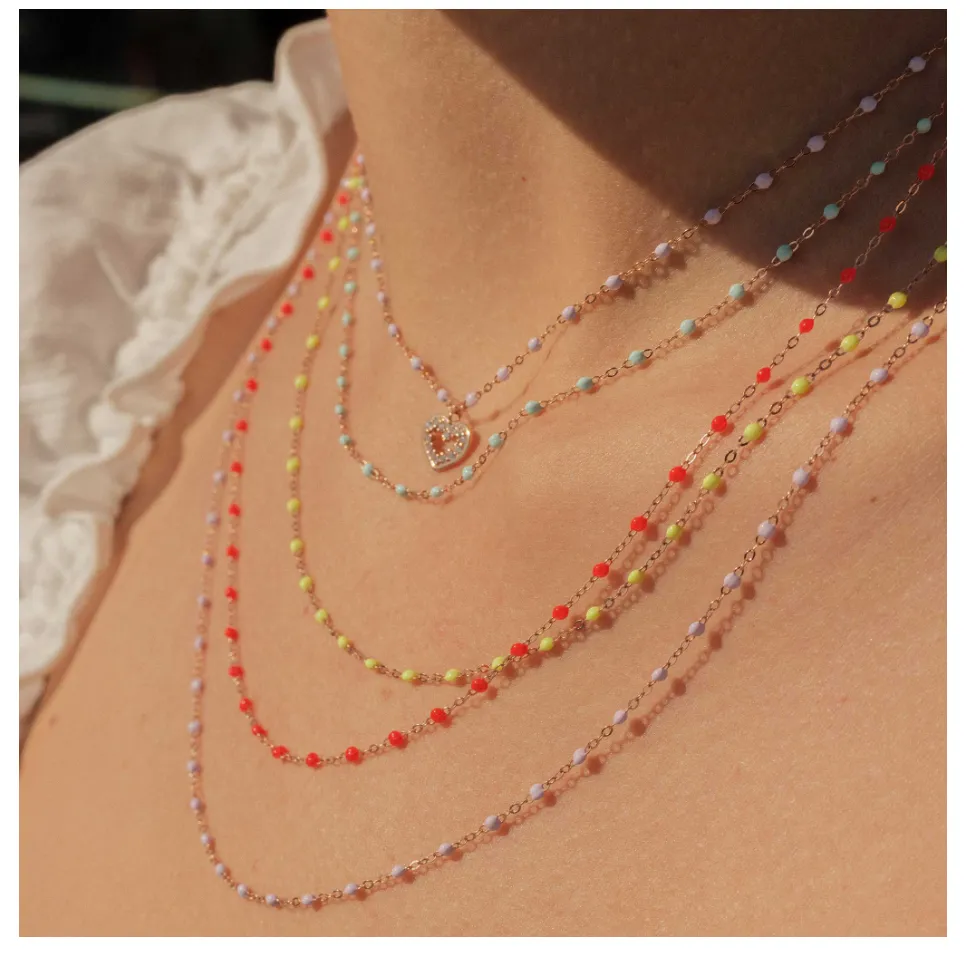 Classic Gigi Lilac necklace, Yellow Gold, 19.7