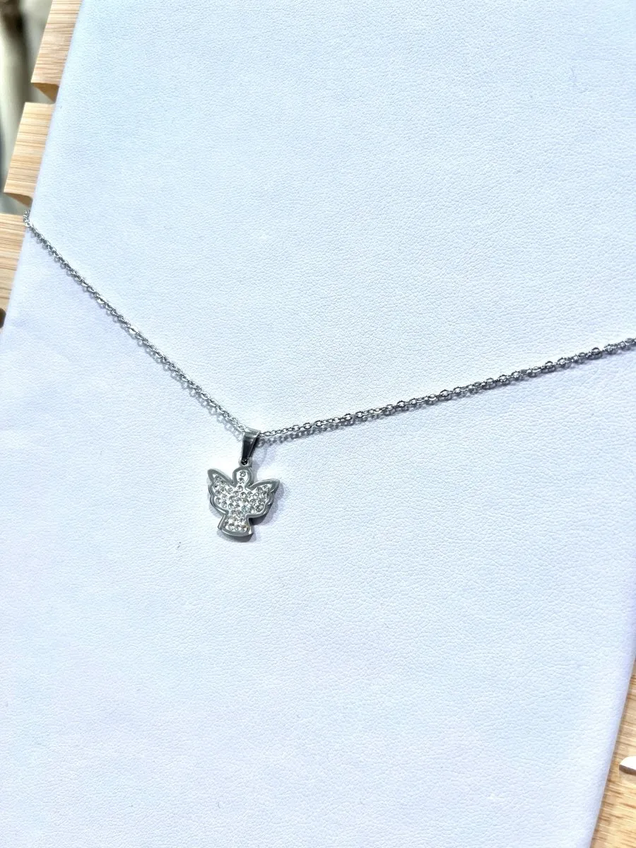 Collana Angeli argento con strass