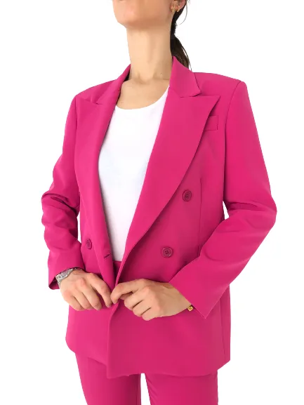 COMPLETO DONNA FUCSIA CON GIACCA DOPPIOPETTO