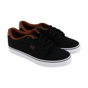 DC Anvil Tx 320040 Mens Black Canvas Low Top Lace Up Skate Sneakers Shoes