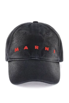 Denim Baseball Cap With Logo Embroidery