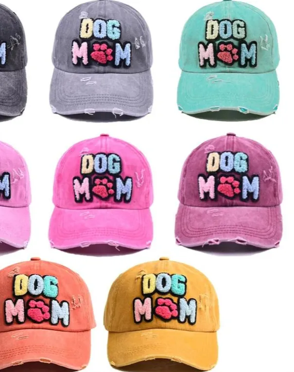 Dog Mom Chenille Ball Cap