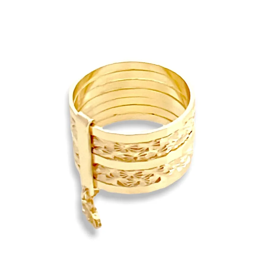 Evil eye charm semanario ring in 18k gold plated