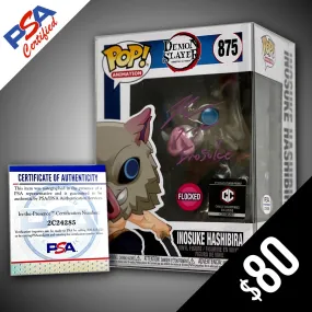 Funko Pop! Demon Slayer: Inosuke (Non-Chase) #875- SIGNED by Bryce Papenbrook (PSA Certified) (PURPLE)
