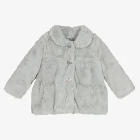 Girls Grey Faux Fur Coat