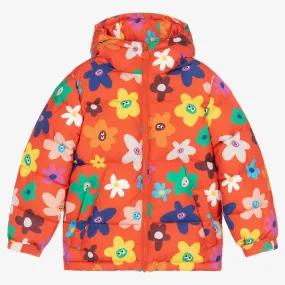 Girls Multicolour Floral Puffer Coat