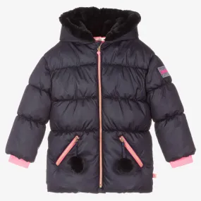 Girls Navy Blue Puffer Coat