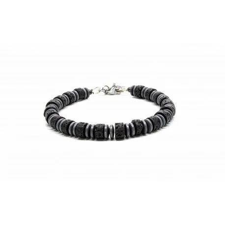 Heishi Lava Stone Bracelet