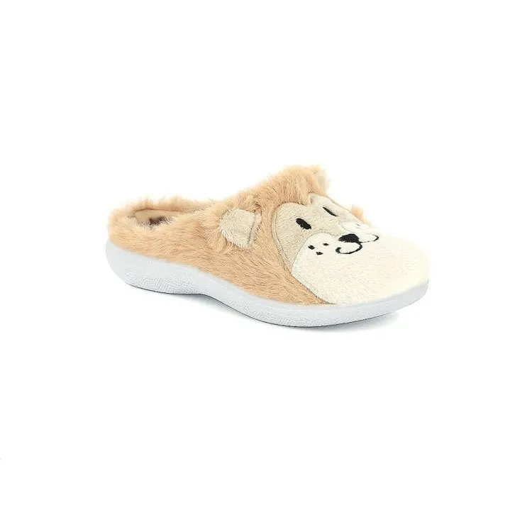 Inblu B955 Pantofole Bambino in Panno  Leoncino Sabbia