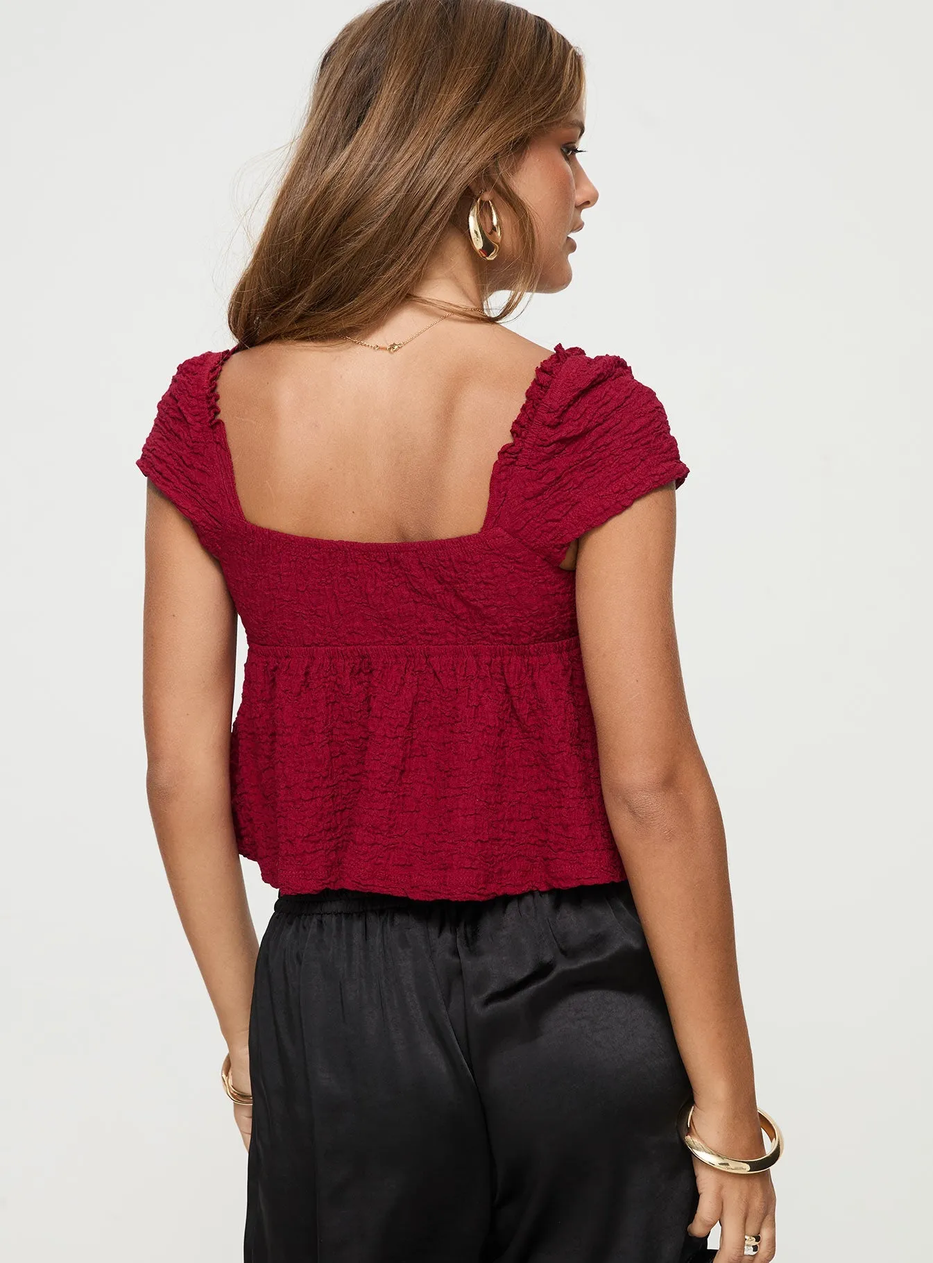 Kellan Cap Sleeve Top Red