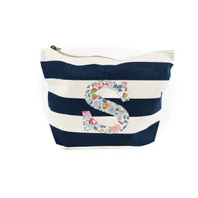 Liberty of London Navy Stripe Accessory Bag  - Betsy Gray Initial