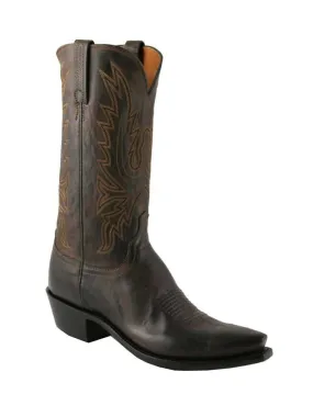 Lucchese N1556.54 Mens CORBIN Mad Dog Goat Snip Toe Boots Dark Chocolate Brown