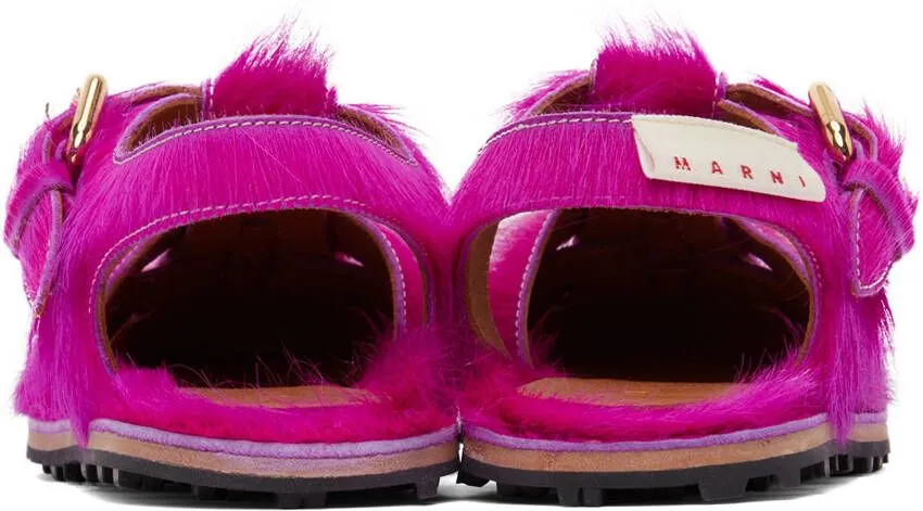 Marni Pink Hairy Fisherman Sandals