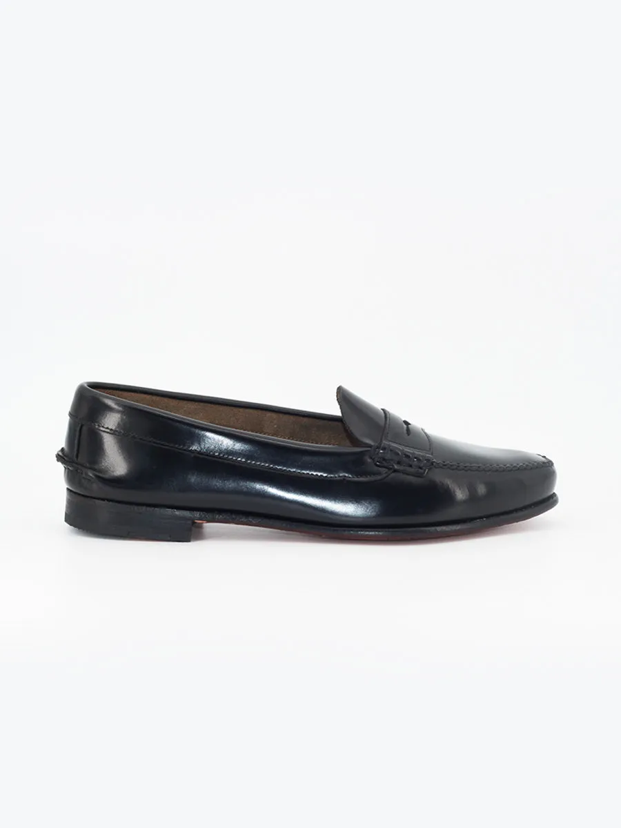 Mocasines de hombre pala baja 200 antifaz piel  color negro