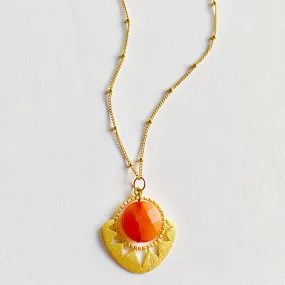 Orange Sun and Stone Necklace SALE