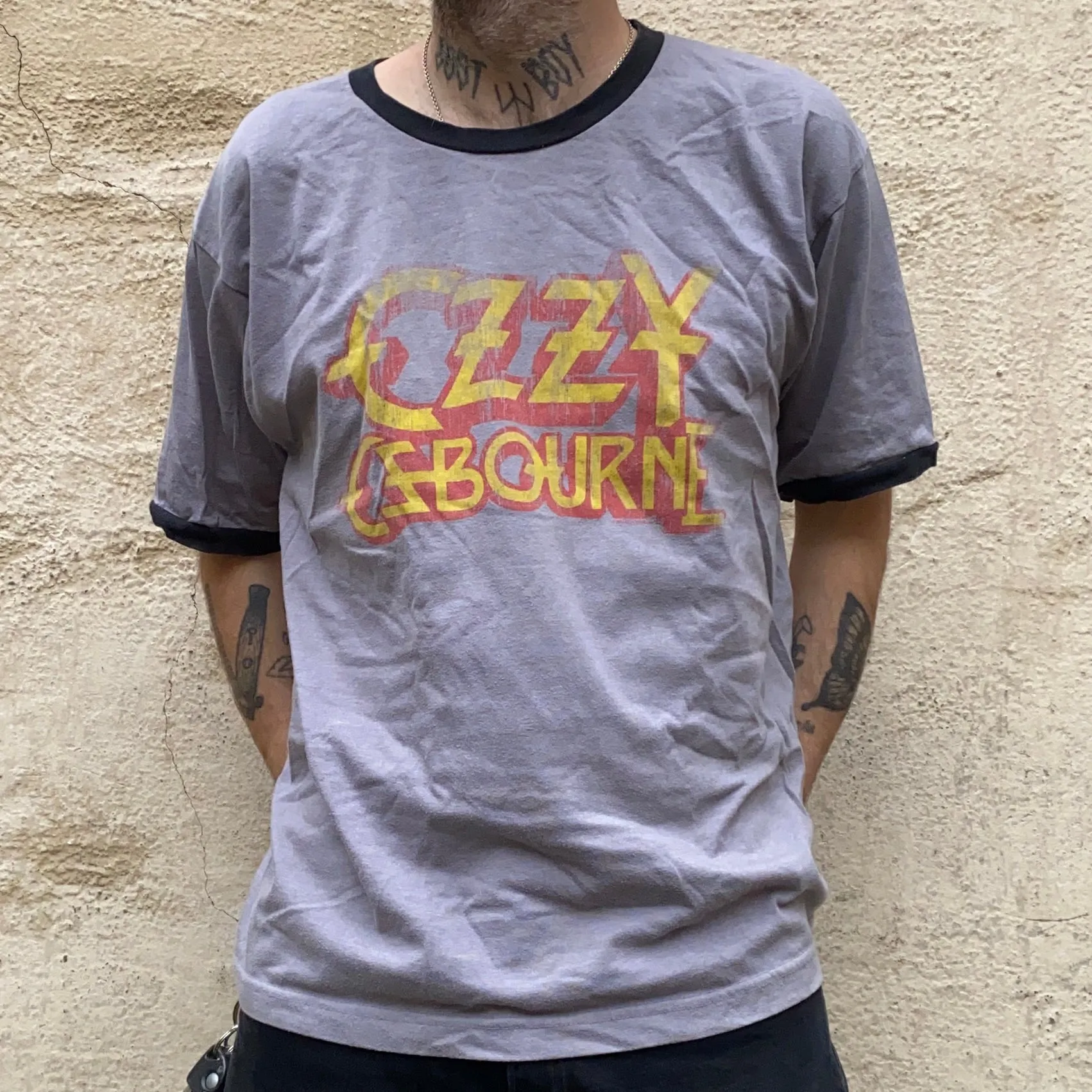 Ozzy Osbourne Grey Ringer Tshirt