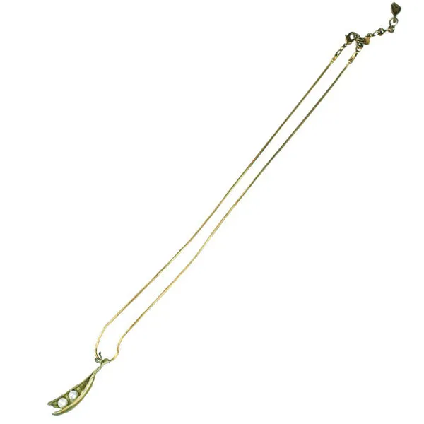 Pea Pod 18 Inch Adjustable 2 Pearl Pendant Necklace by Michael Michaud