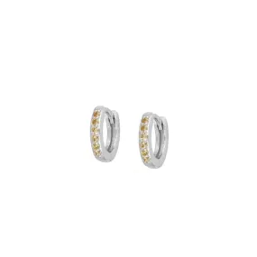 Pendiente ARO CIRCONITA CHAMPAGNE PLATA