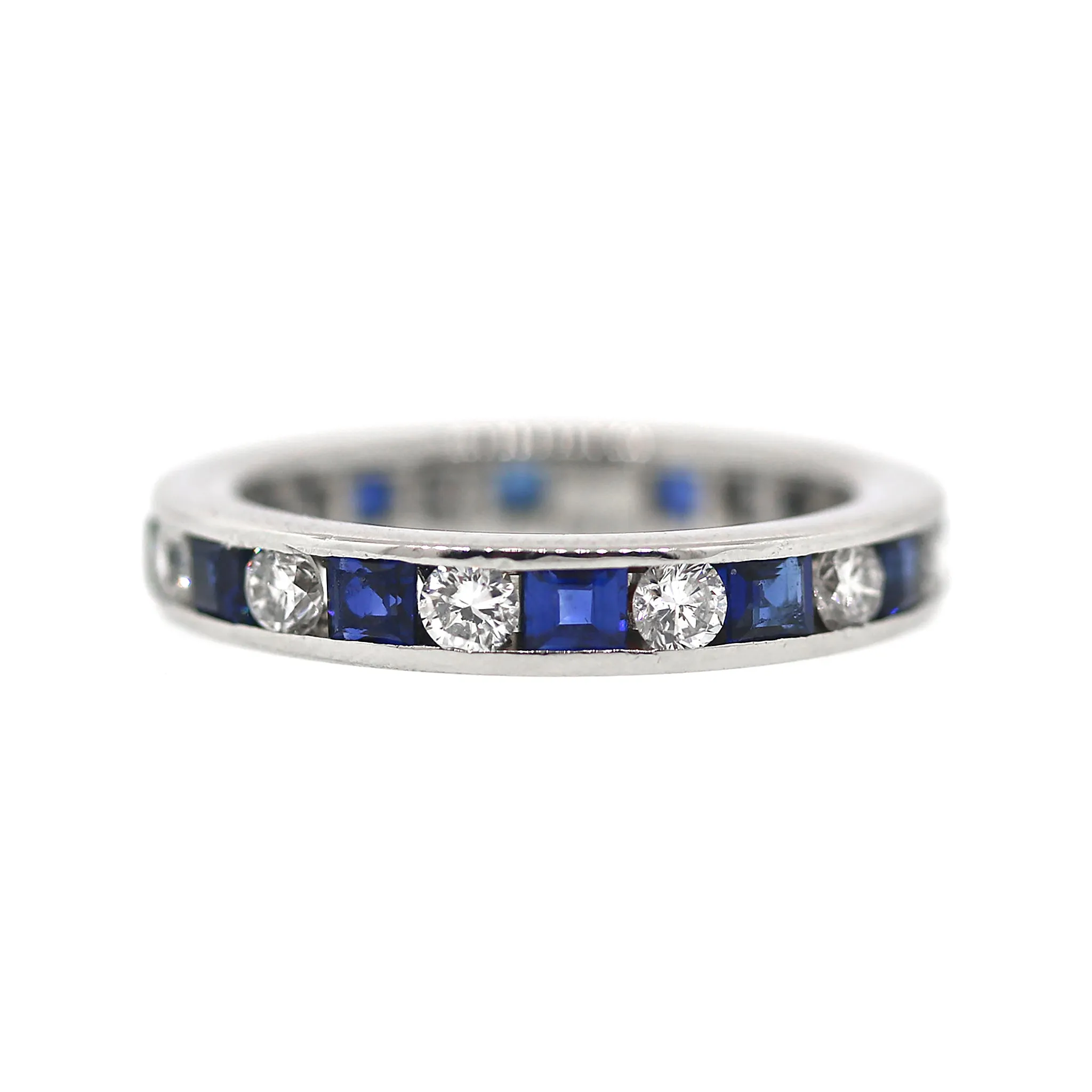 Platinum Diamond & Sapphire Eternity Ring