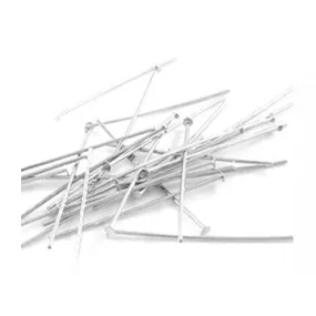 Platinum Plated Brass Head Pin 1 (100 pcs)