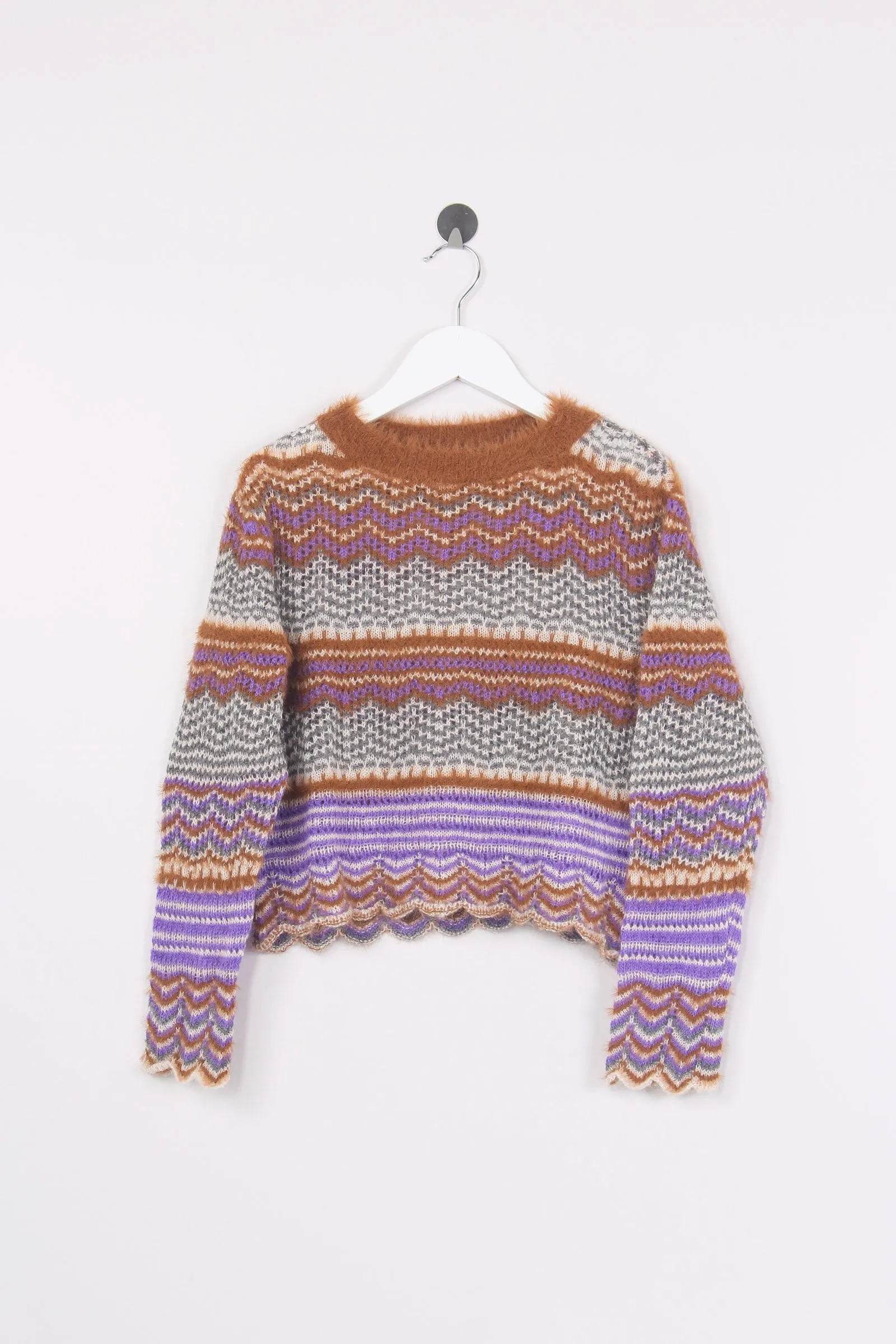 Pull Traforato Fantasia Viola Chiaro