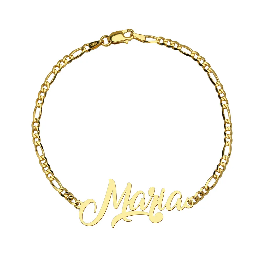 Pulsera con Nombre Estilo Carrie 3x1 Plata