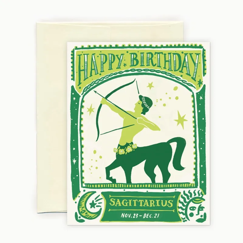 Sagittarius Zodiac Birthday Card