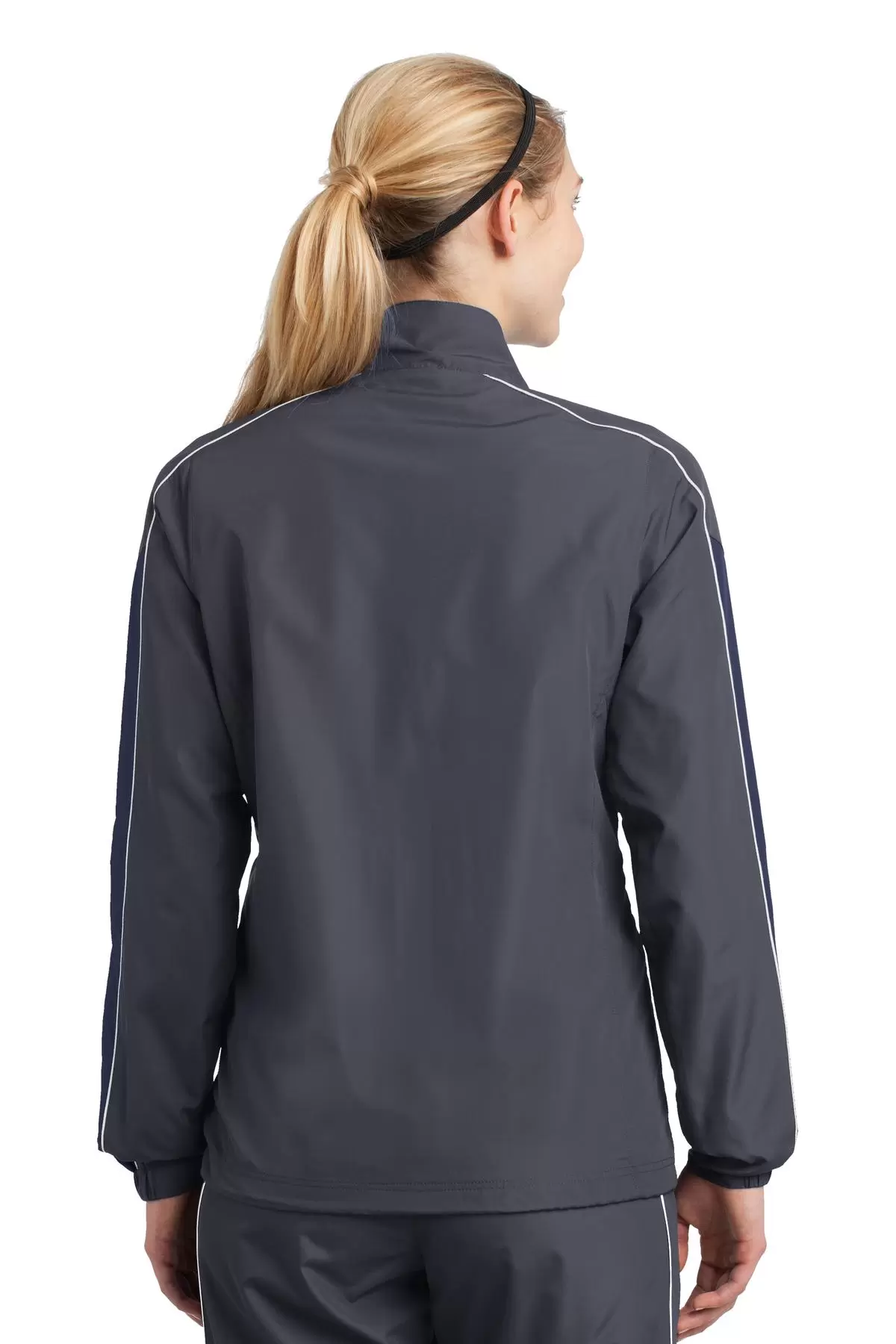 Sport Tek LST61 Sport-Tek Ladies Piped Colorblock Wind Jacket SKU: LST61