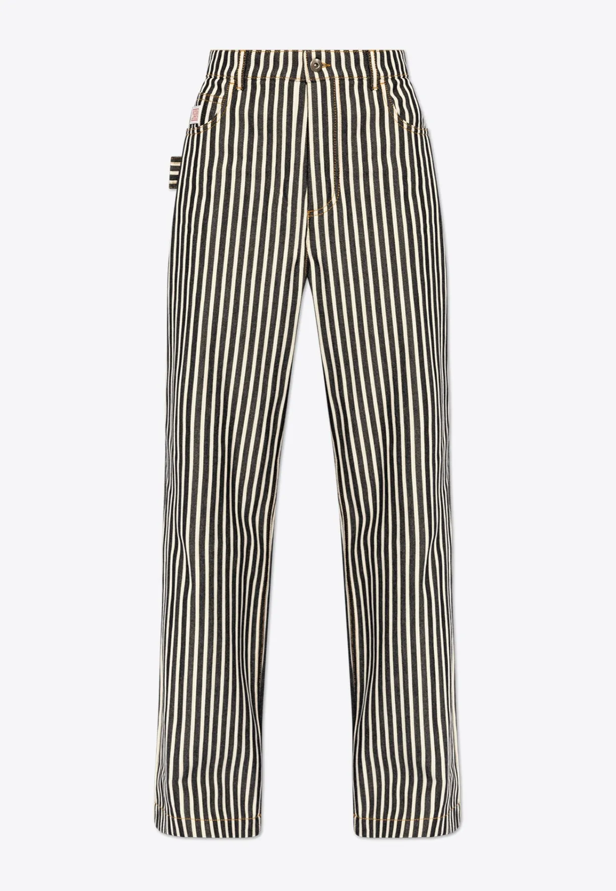 Striped Straight-Leg Jeans