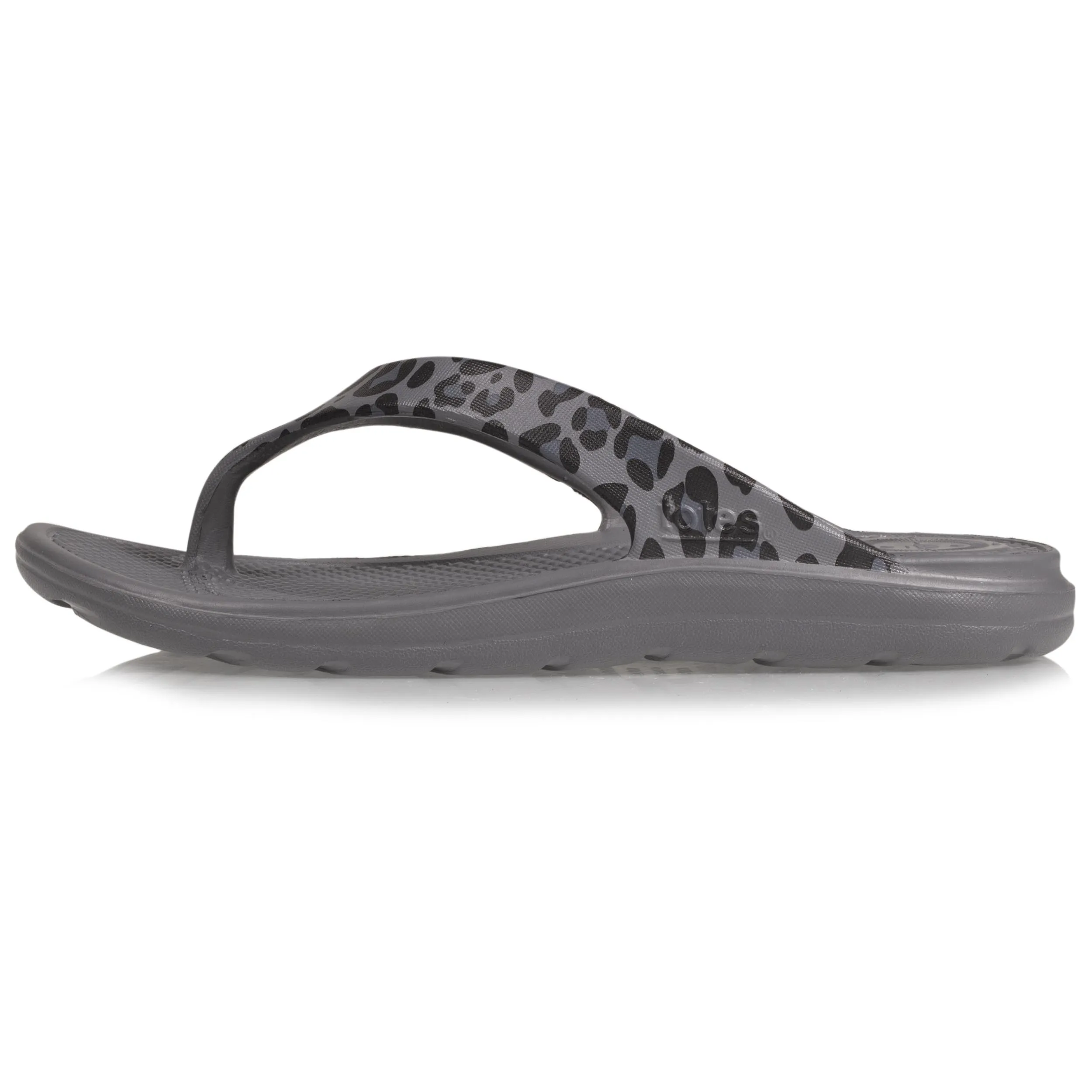 Tongs Femme Confort Léopard Gris