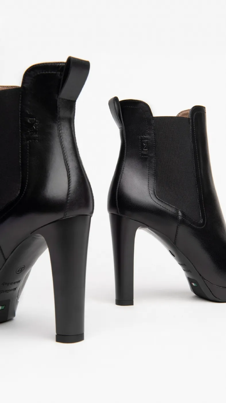 TRONCHETTI NEROGIARDINI DONNA IN PELLE NERO TACCO 10 CM  I117250DE/100