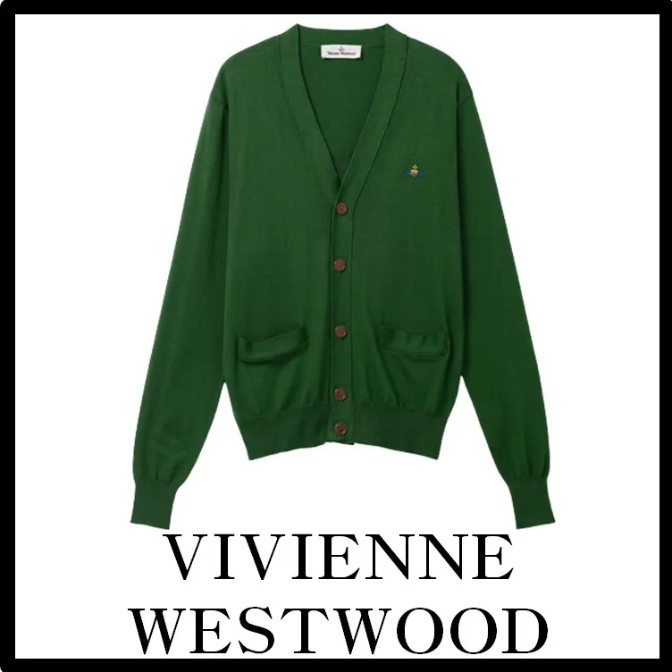 Vivienne Westwood  |Unisex Street Style Logo Cardigans