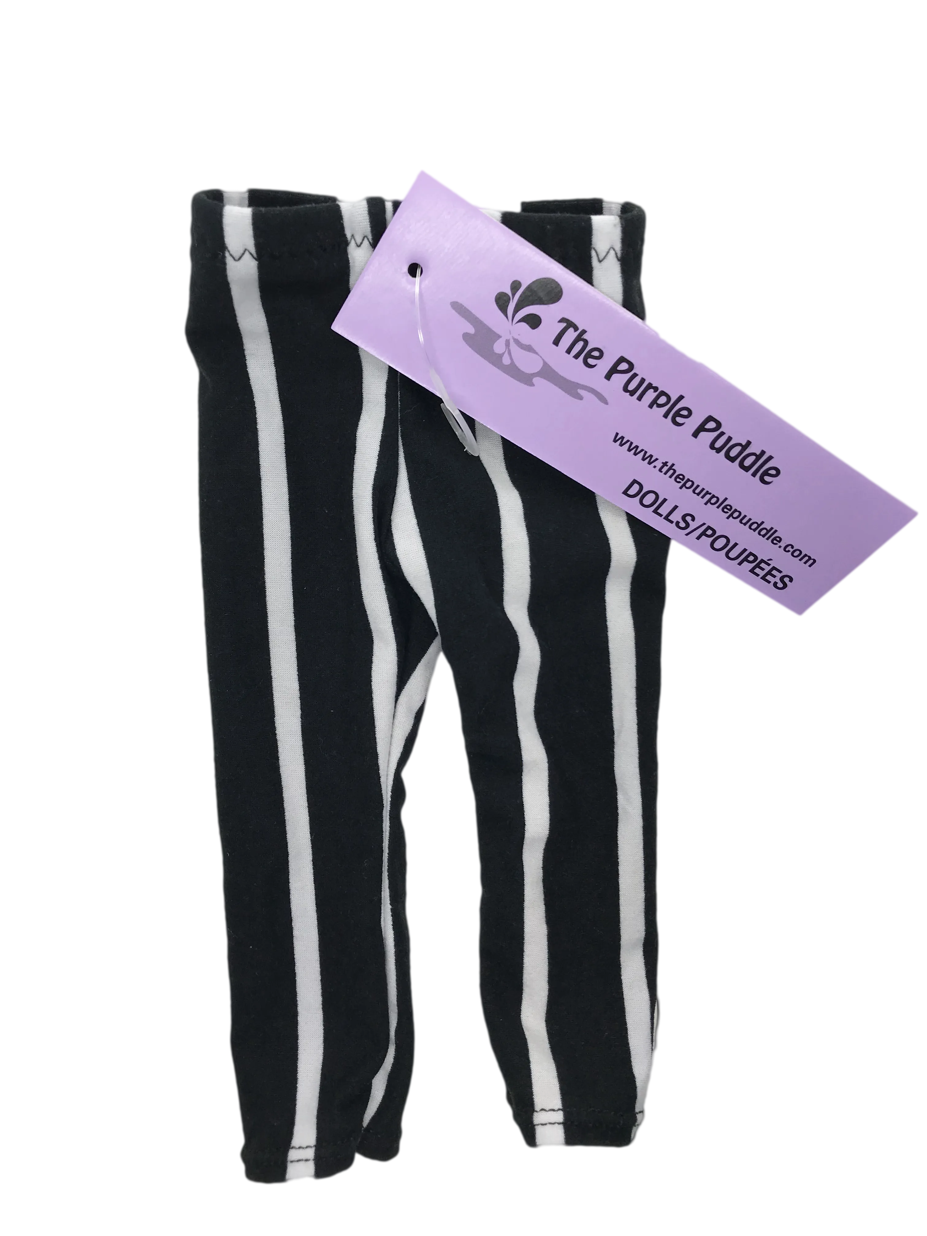White Stripe Doll Leggings