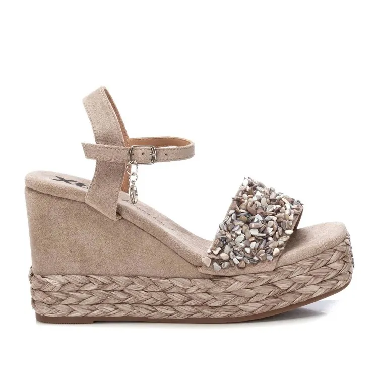 XTI 142673 Scarpe Donna Sandali con Pietre Zeppa Beige